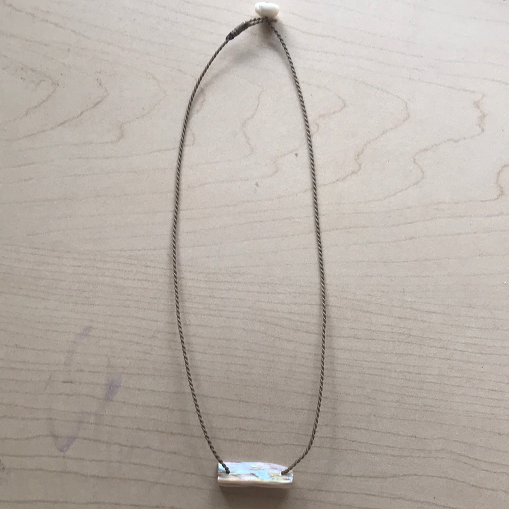 Tula Blue mother of pearl bar necklace